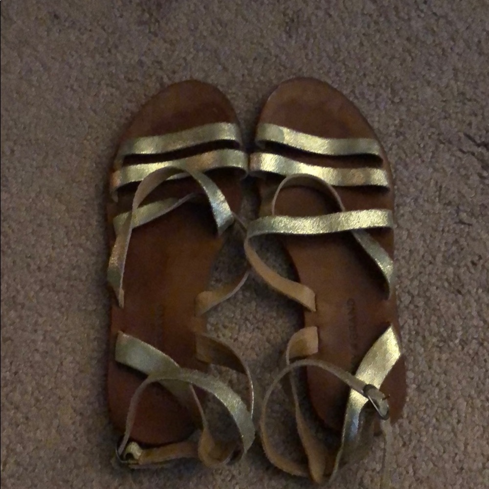 Gold sandals from Lucky Brand
